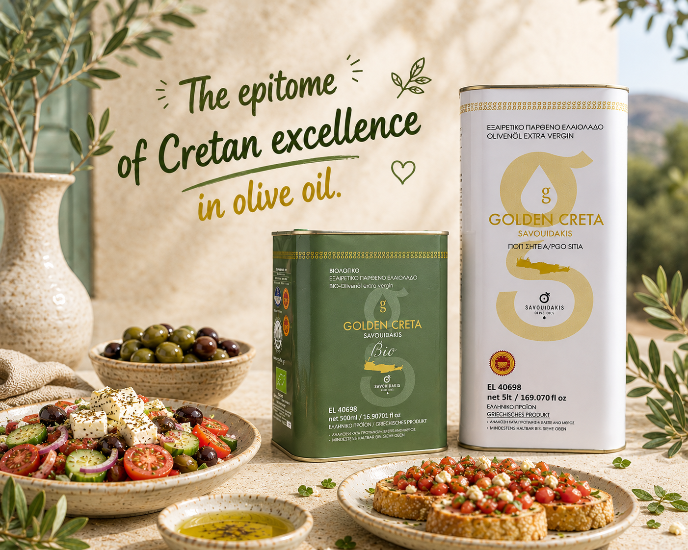 Golden Creta Savouidakis olive oil range